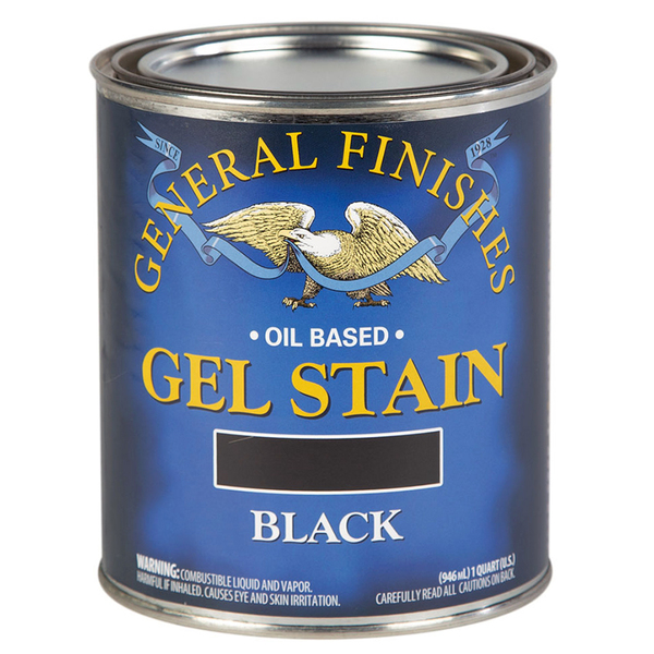 General Finishes 1 Qt Black Gel Stain Oil-Based Heavy Bodied Stain BLQ